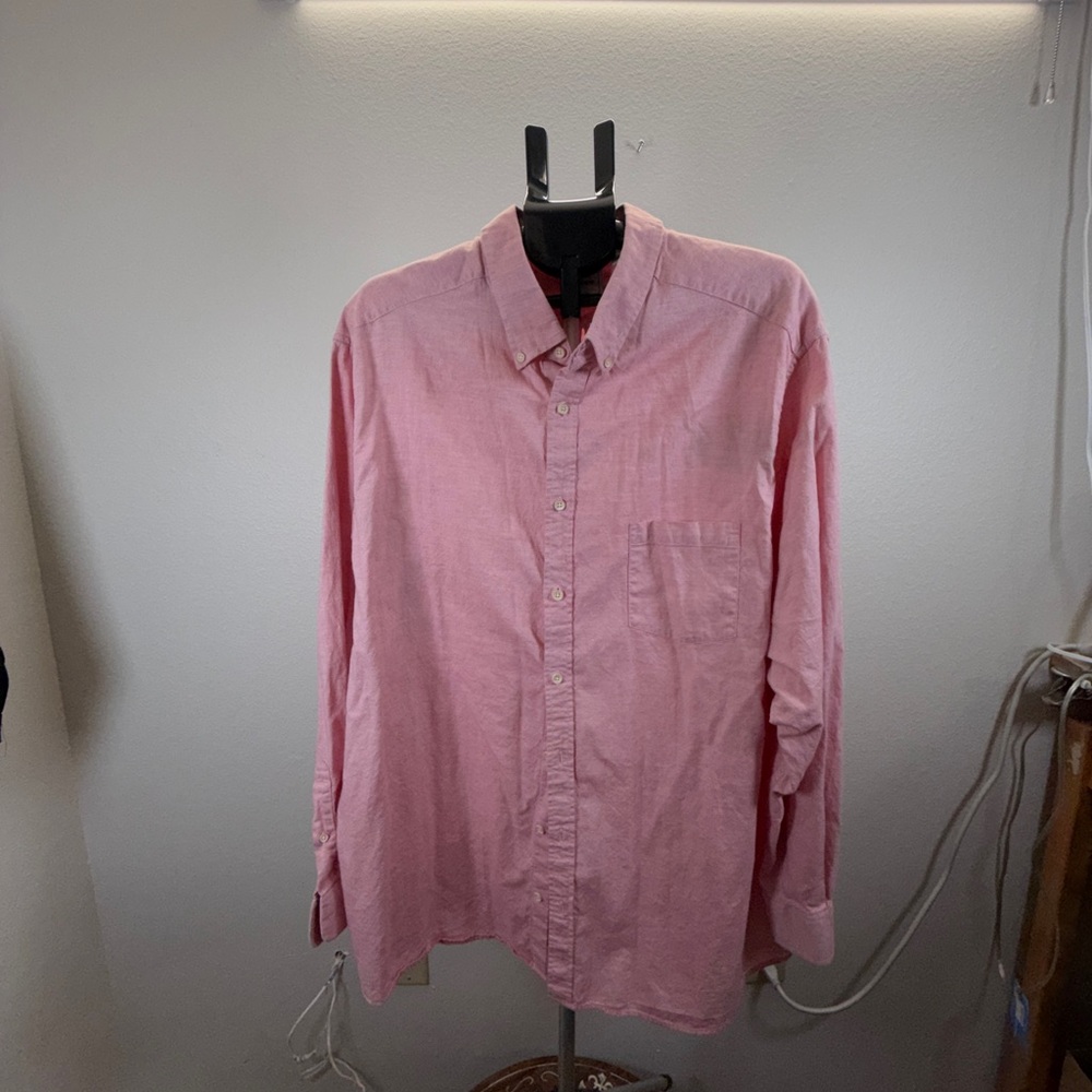 Casual Pink Button-Down Shirt for Men